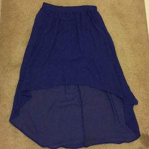 Royal blue high low skirt. Size M.